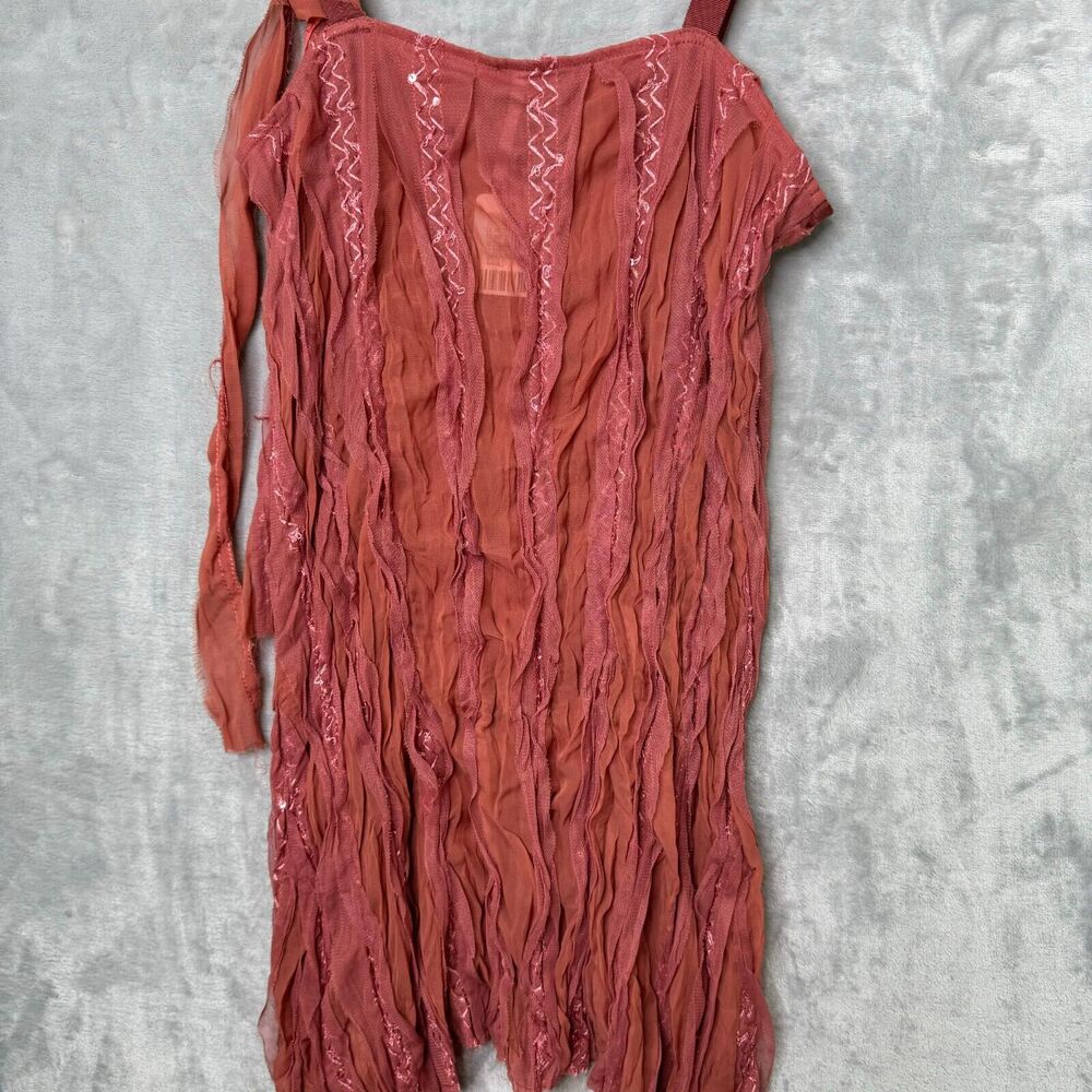 Free People Top Womens Small Dark Pink Tank Semi Sheer Embroidered NEW Fairycore - Picture 6 of 13